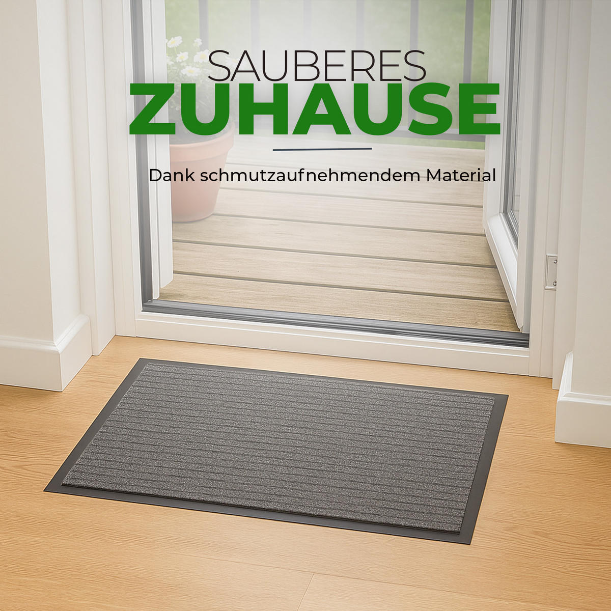 FUSSMATTE Schmutzfangmatte Grau 60x40cm - Grau, Textil (40/60cm) - Bestlivings