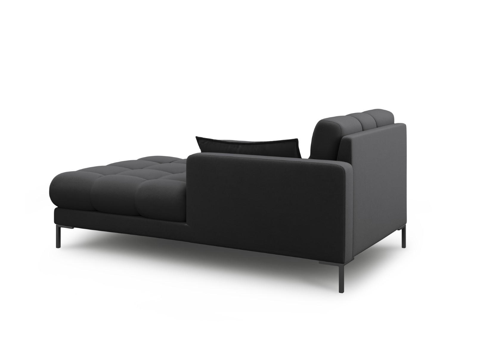 CHAISELONGUE rechts Mamaia aus strukturiertem Stoff dunkelgrau - Dunkelgrau, Textil (102/75/185cm) - Micadoni