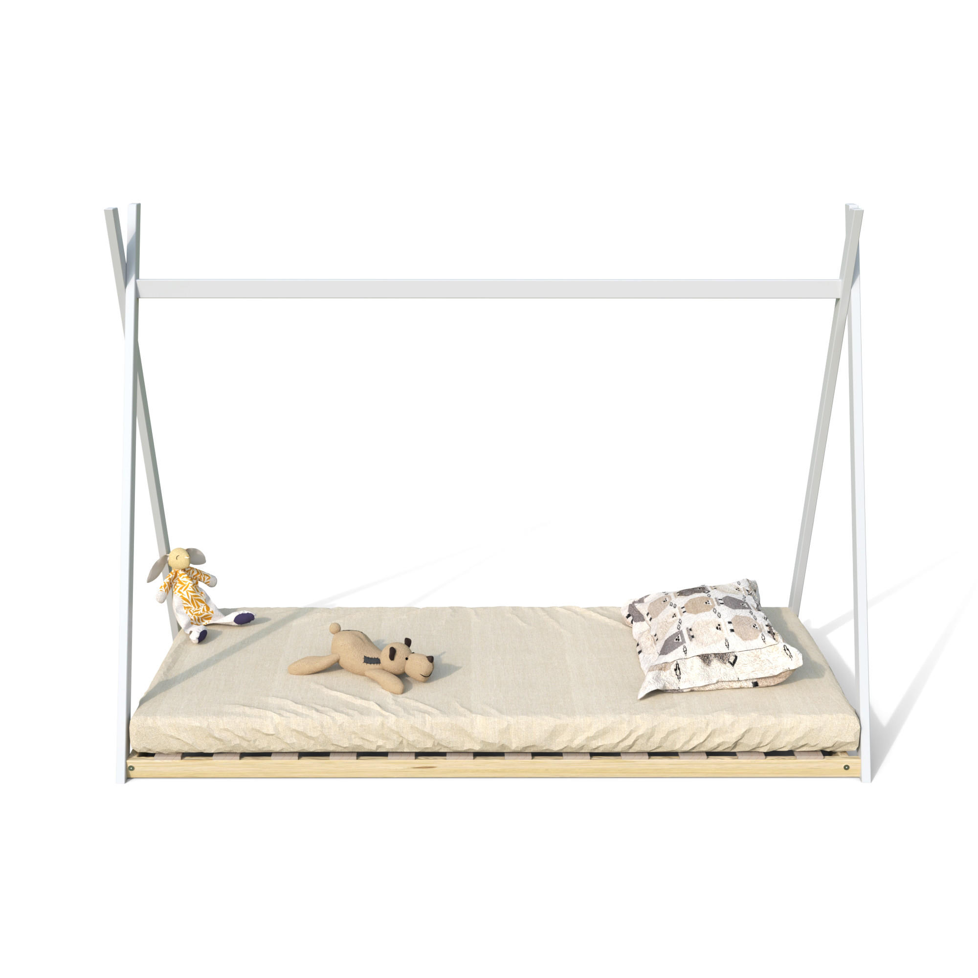 HAUSBETT SIOUX mit Lattenrost/ Kinderbett 90x190 - Weiß - Weiß, Holz (90/190cm) - Weber Industries