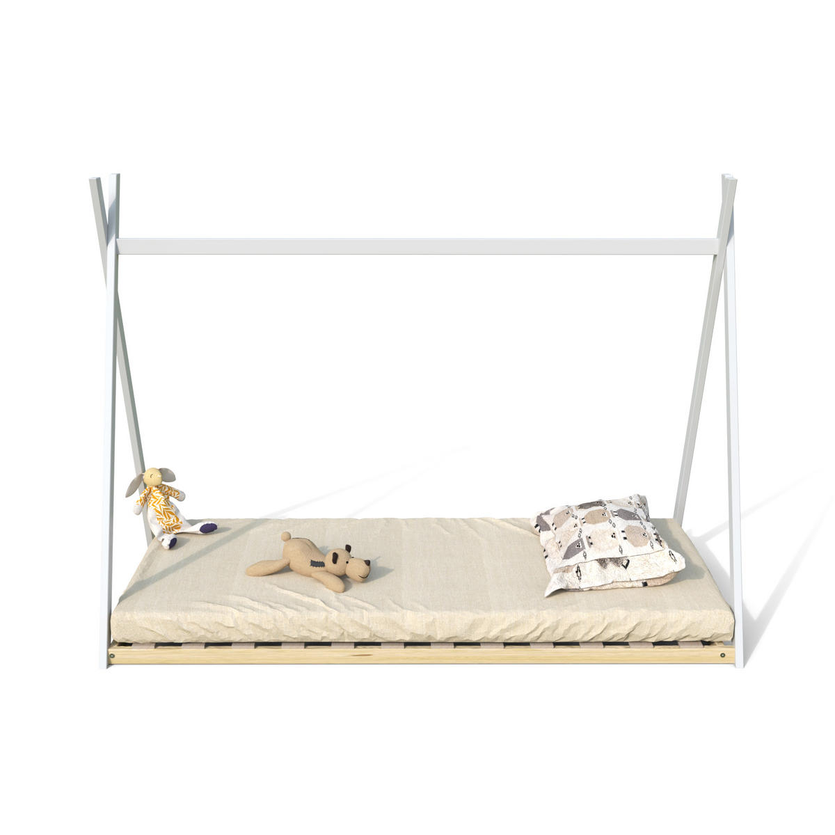 HAUSBETT SIOUX mit Lattenrost/ Kinderbett 90x190 - Weiß - Weiß, Holz (90/190cm) - Weber Industries