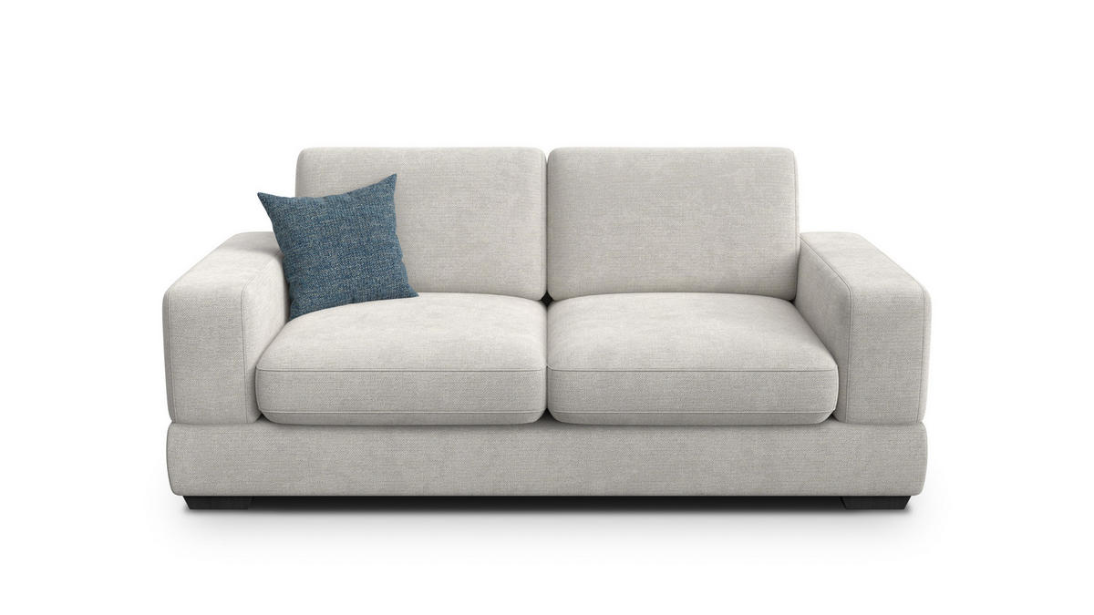 SOFA OTTO 3-Sitzer, creme - Creme/Schwarz, Holz/Textil (201/89/98cm) - Courtois Laville