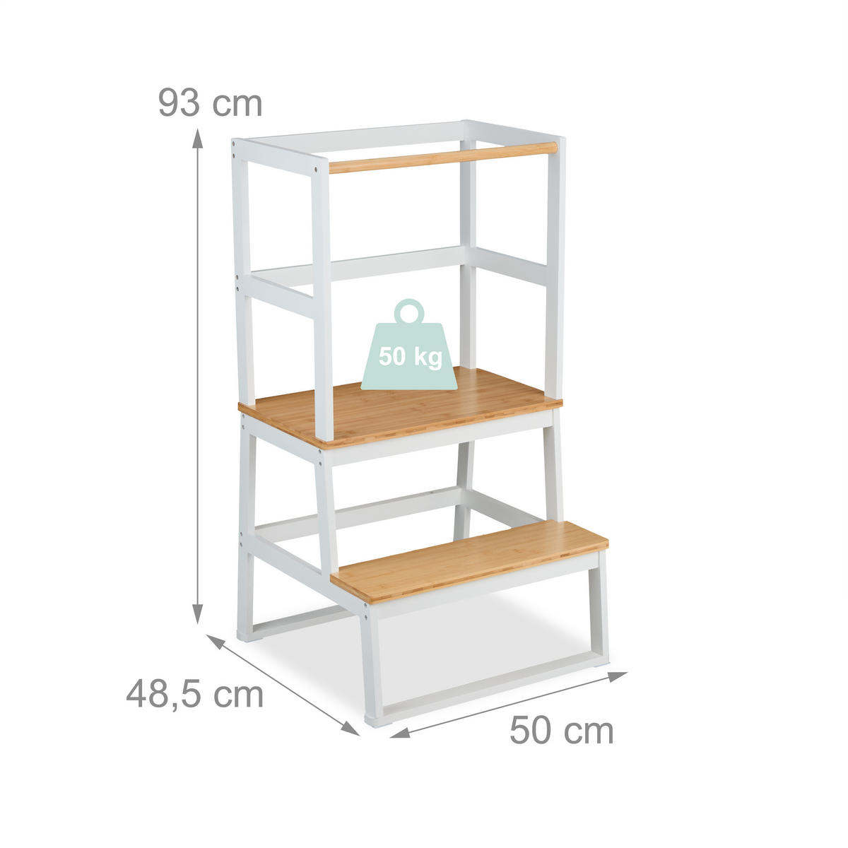LERNTURM - Naturfarben, Holz (50/93/48.5cm) - Relaxdays