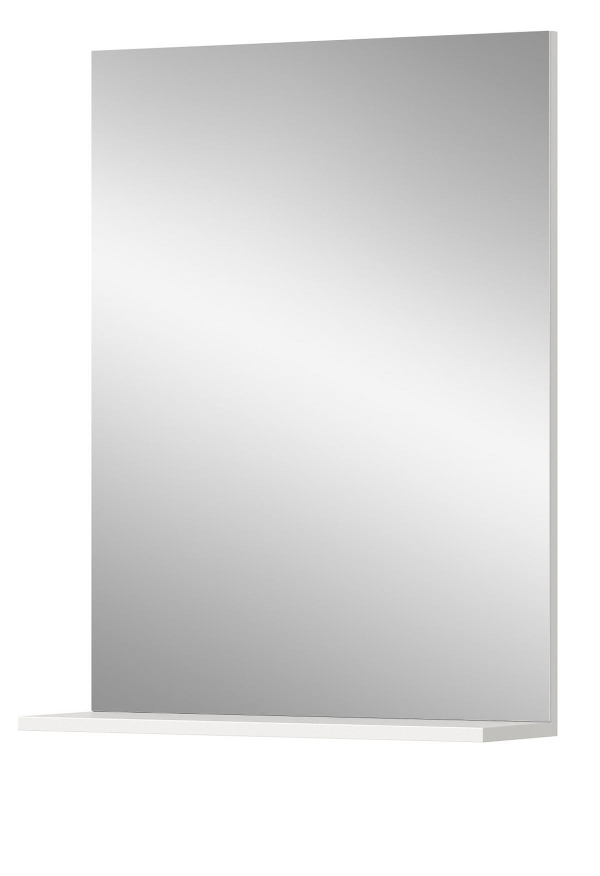 SPIEGEL weiß 60 x 79 cm, Wandspiegel mit Ablage - Weiß Hochglanz, Holzwerkstoff (60/79/18cm) - Inn.Furn