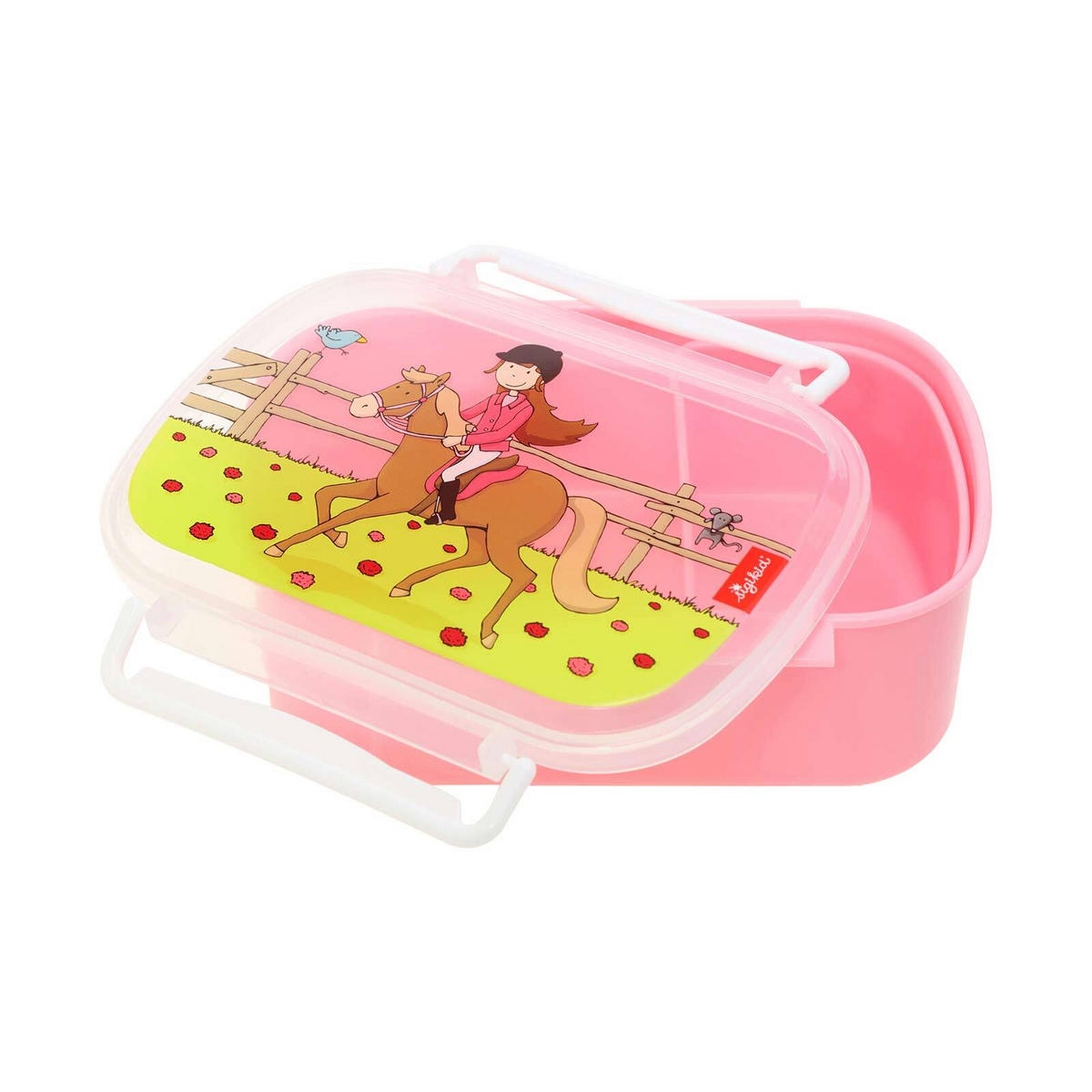 LUNCHBOX Gina Galopp, pink 17 x 11 x 7 cm - Rosa/Grün, Kunststoff (11/7/17cm) - Sigikid