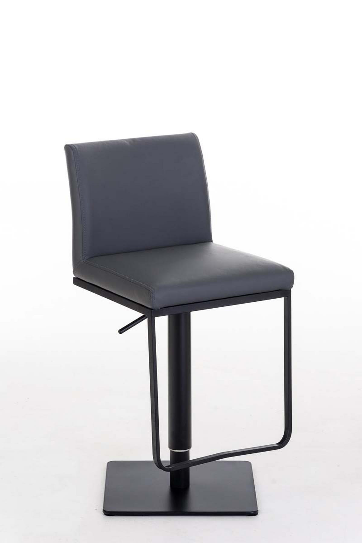 BARHOCKER Carin Kunstleder Grau Schwarz - Grau, Leder/Metall (42/86/44cm) - DELUKE