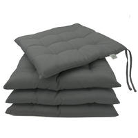 STUHLKISSEN, 4er-Set, 40x40 cm, 100% Polyester, Grau - Dunkelgrau, Textil (40/40/3cm) - Zollner