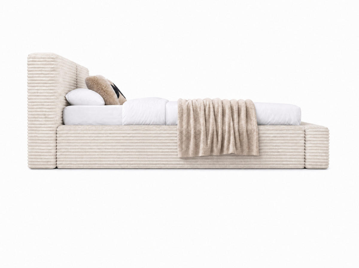 POLSTERBETT Nara Cream 200/200 cm mit Bettkasten - Beige, Textil/Metall (200/200cm) - wonello