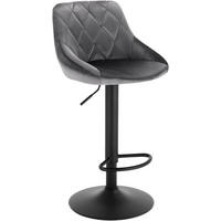 BARHOCKER aus Samt, Drehbar, Dunkelgrau - Dunkelgrau/Schwarz, Textil/Metall (47/83/39cm) - Woltu