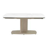 ESSTISCH für 6 bis 10 Personen ausziehbar - Keramik & Metall - Marmor-Optik Weiß & Taupe - CARIOULA - Braun, Glas (90/250/76cm) - Vente-Unique