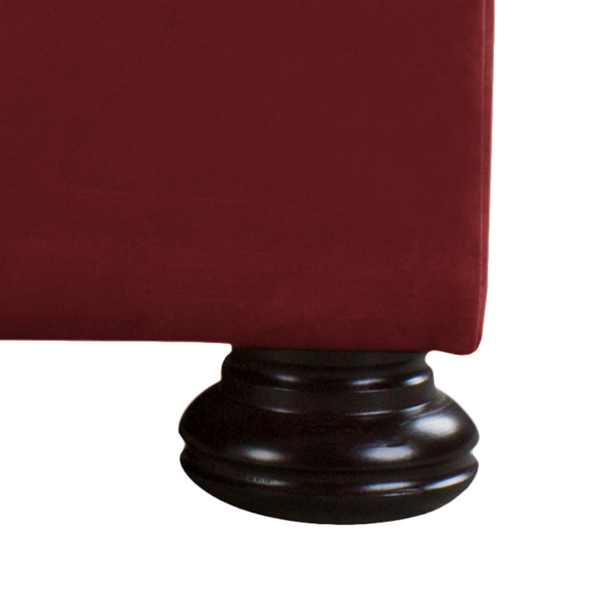 ECKSOFA mit Longchair - Samt - Rot, Holz/Textil (302/166cm) - home24