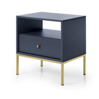NACHTTISCH Blau MONAKO Gold Gestell - Blau, Holzwerkstoff (53.6/56.2/39cm) - Sepro Meble