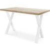 ESSTISCH Luiza rechteckig ausziehbar, Sonoma Eiche 120-220/80/76 cm - Weiß/Sonoma Eiche, Holzwerkstoff/Metall (120/80/76cm) - WFL GROUP