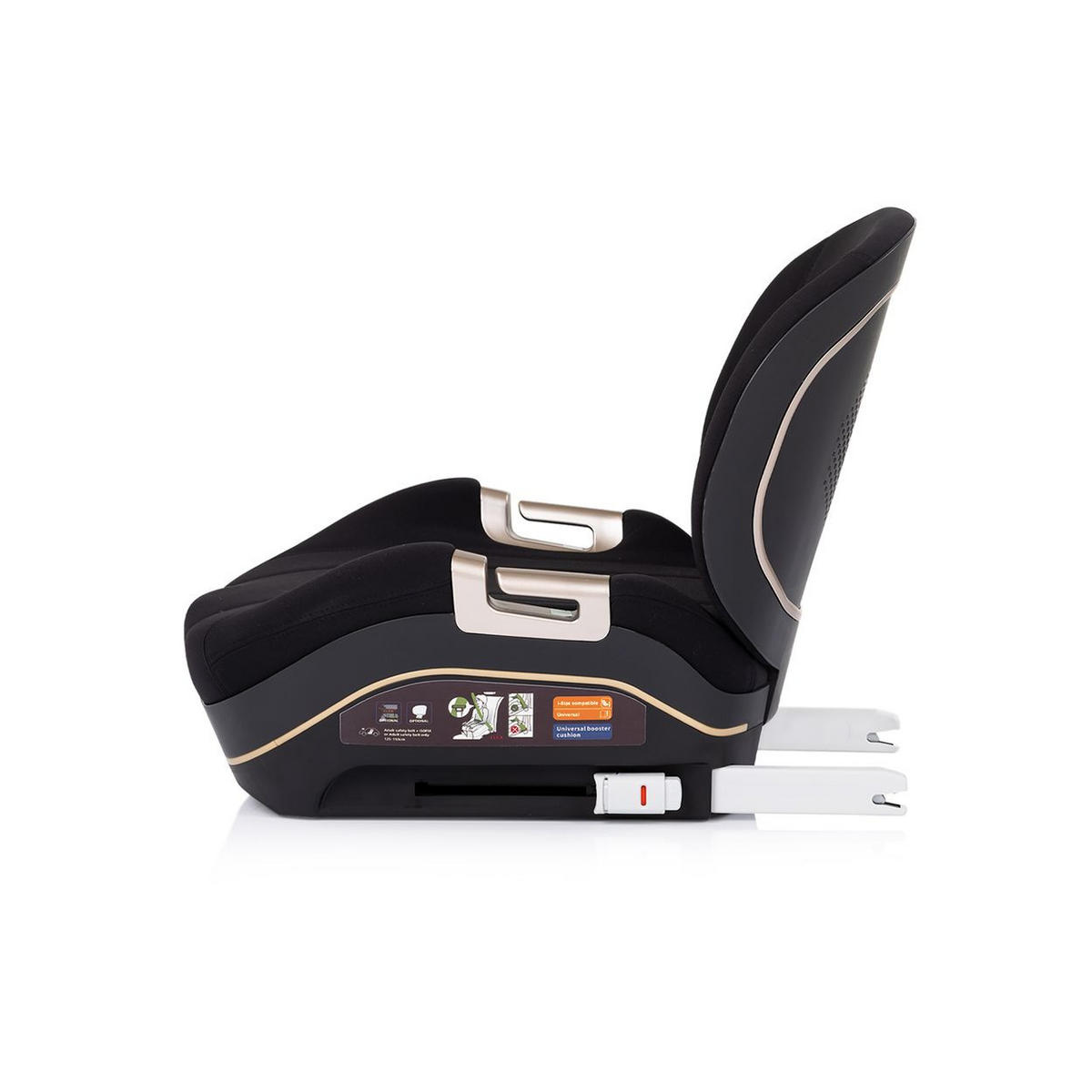 SITZERHÖHUNG Genesis i-Size schwarz 125-150 cm Isofix, Rückenlehne - Schwarz, Kunststoff (46/42/40cm) - Chipolino