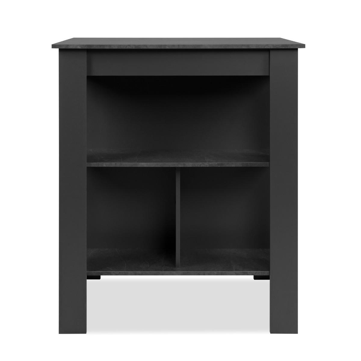 ESSTISCH mit 3 offenen Fächern Anthrazitgrau und Schiefer 92/68/106 cm - Anthrazit, Holzwerkstoff (85.5/68/106cm) - Calicosy