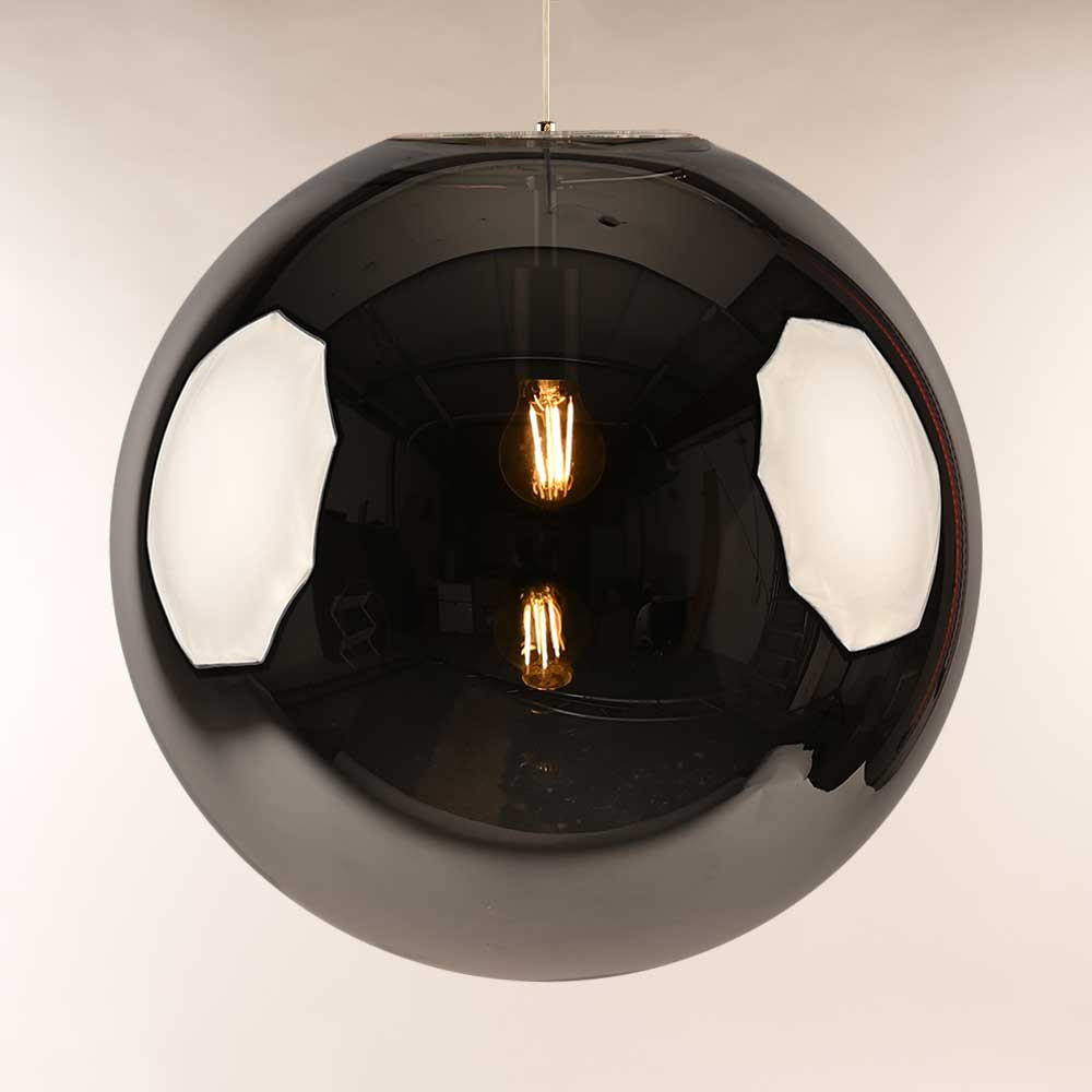 PENDELLEUCHTE Orb Chrom/Rauch Ø 50cm - Chromfarben/Grau, Glas (50/50/50cm) - s.luce