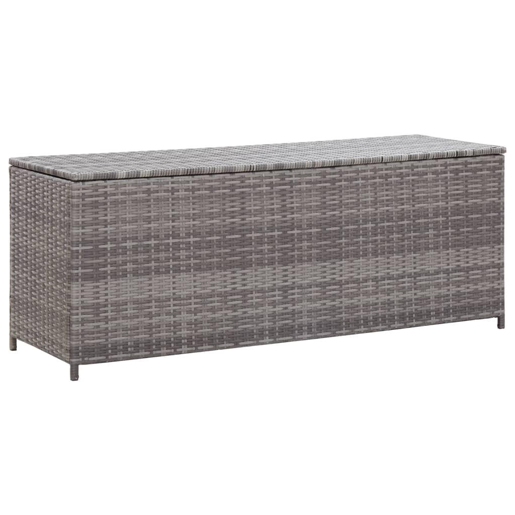 GARTEN-AUFLAGENBOX Grau 120x50x60 cm Poly Rattan - Grau, Kunststoff (50/60/120cm) - furnicato