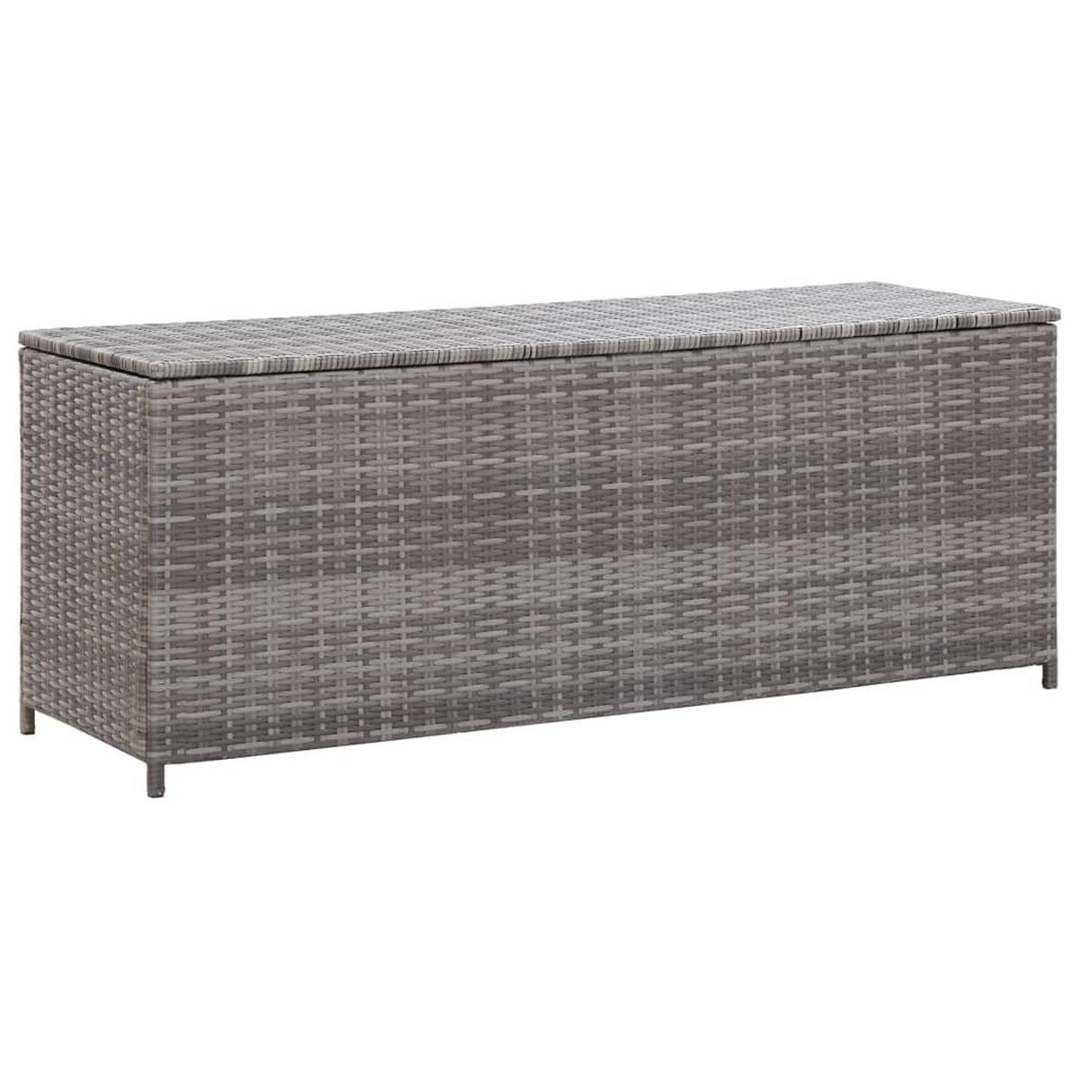 GARTEN-AUFLAGENBOX Grau 120x50x60 cm Poly Rattan - Grau, Kunststoff (50/60/120cm) - furnicato