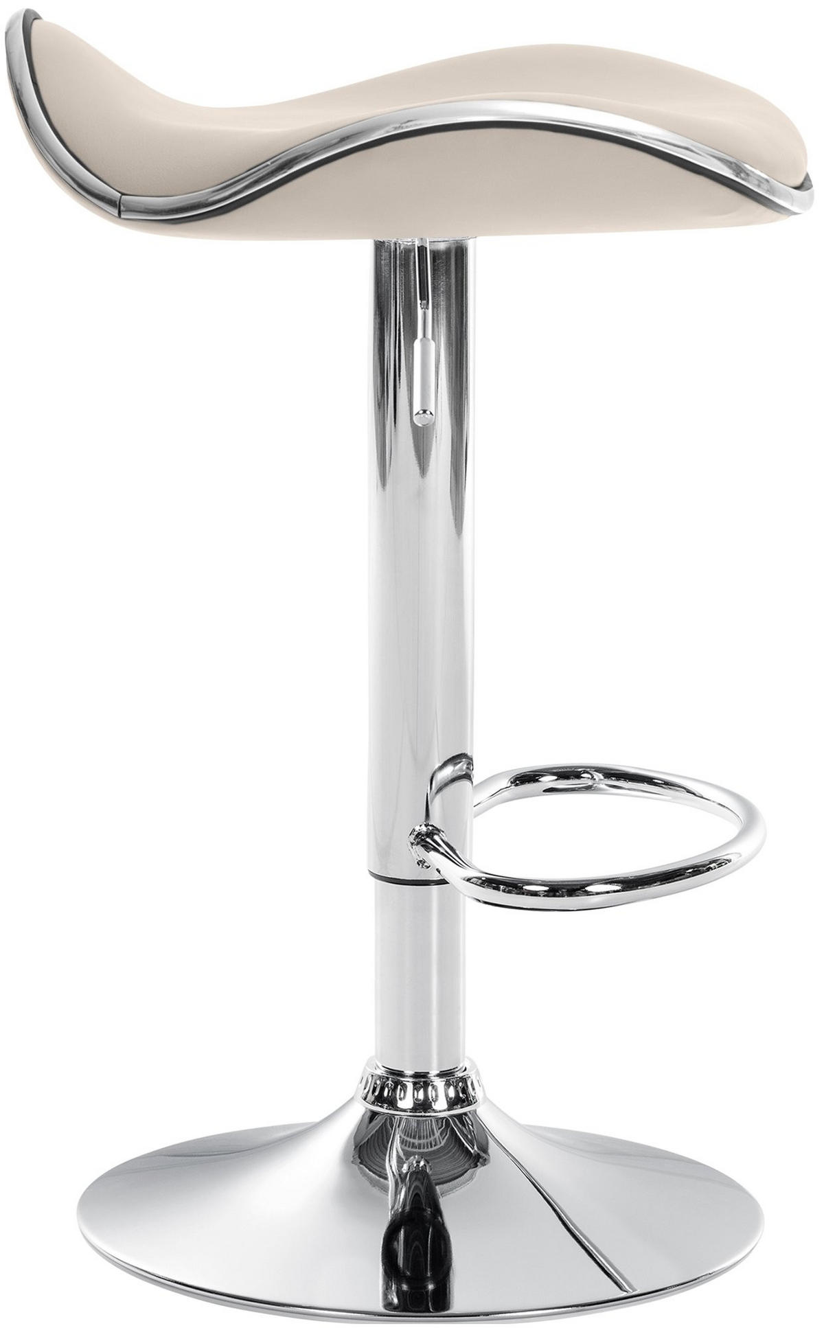 BARHOCKER Lederlook Creme - Chromfarben/Creme, Textil/Metall (45/71/45cm) - CLP
