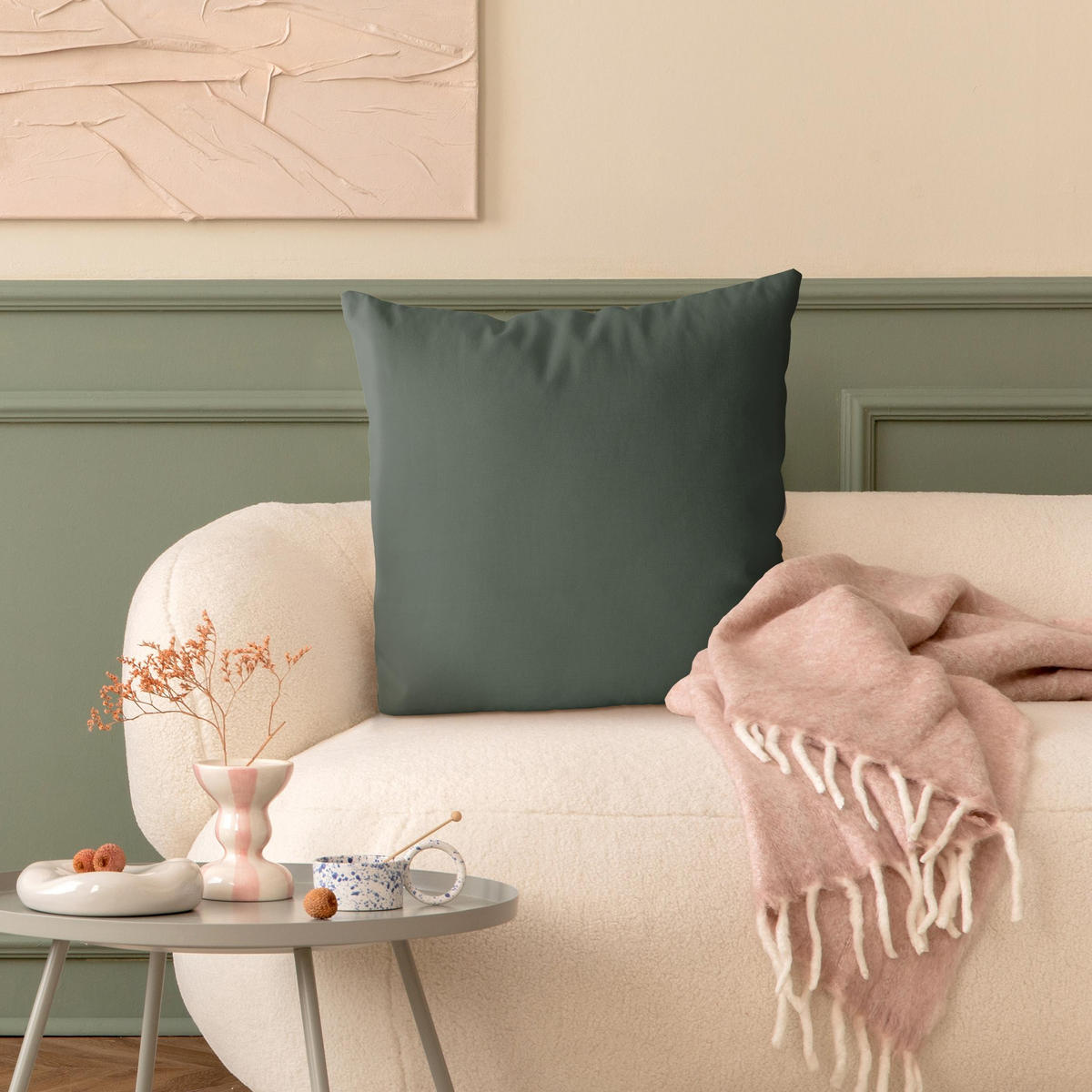 DEKOKISSEN Ritzy Rosemary 50/50 cm - Grün, Textil (50/50/10cm) - Bilderwelten