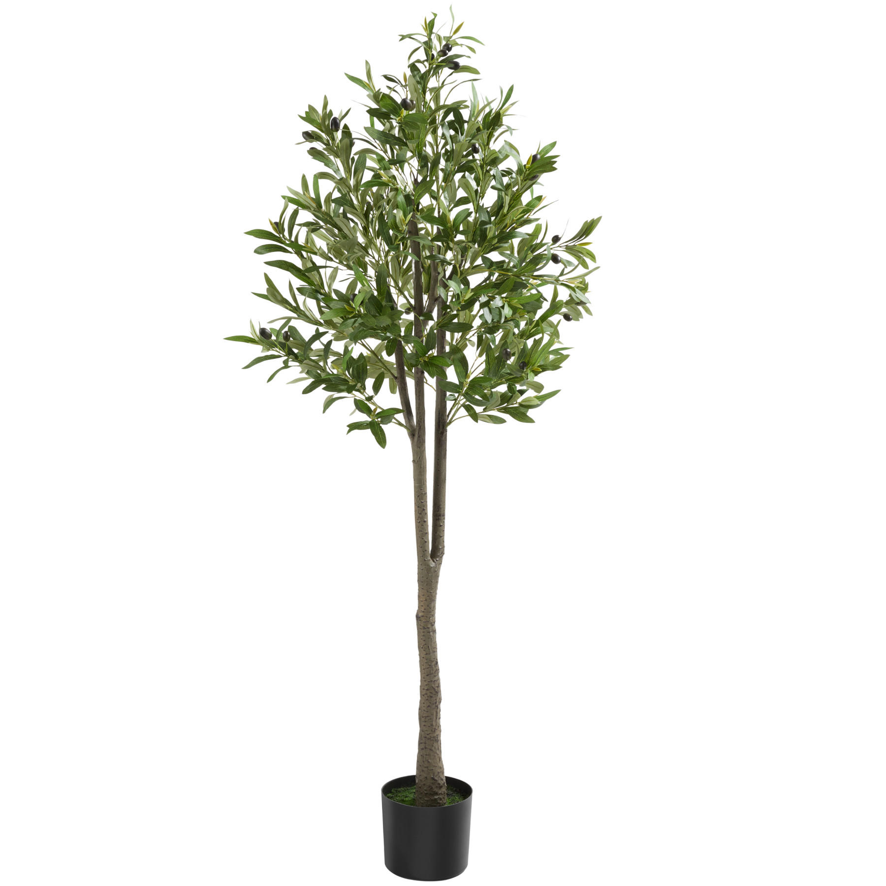 KÜNSTLICHER-OLIVENBAUM Oleand,stabiler Kunststoff-Blumentopf,grün - Grün, Kunststoff (150cm) - tectake