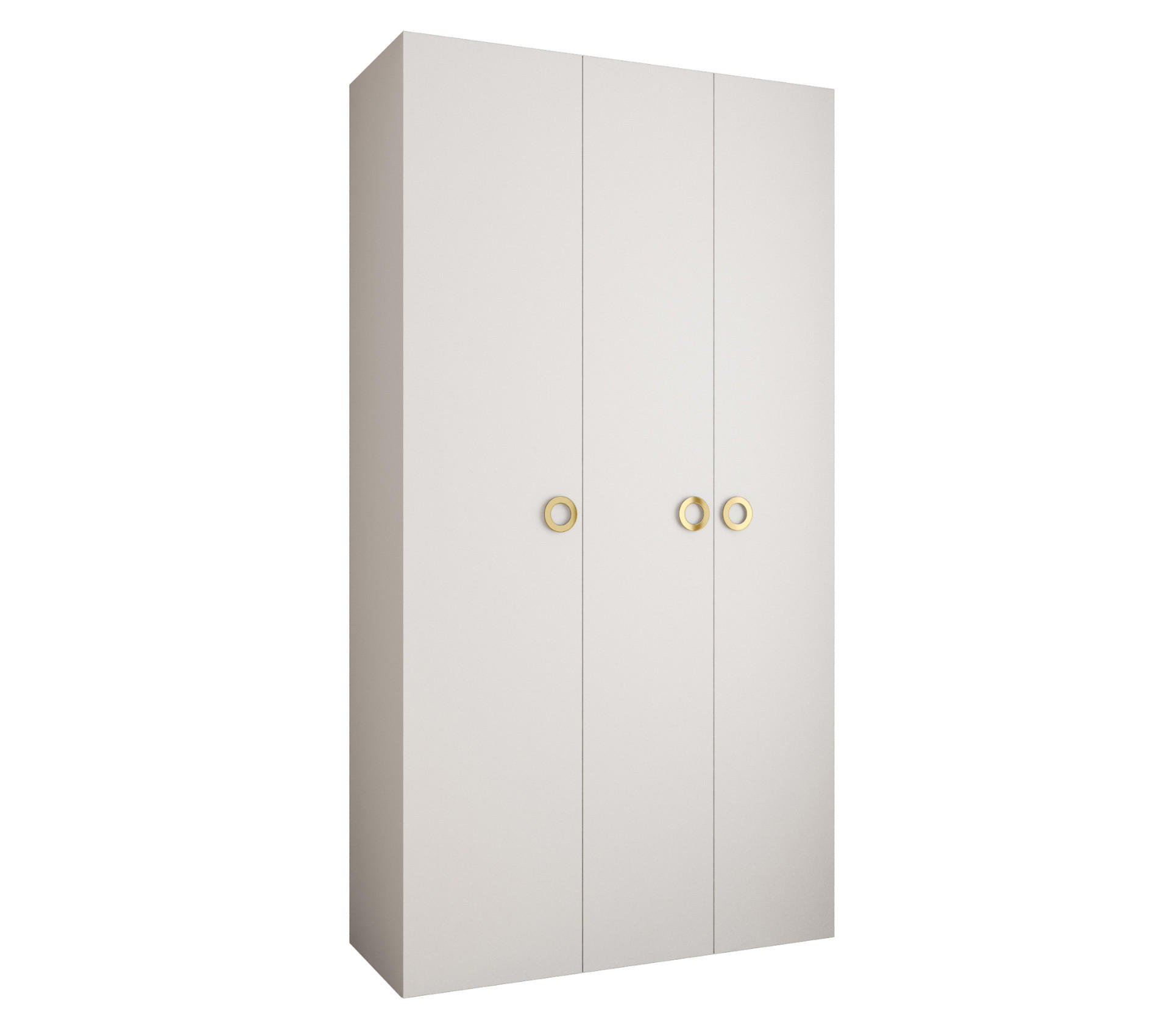 DREHTÜRENSCHRANK 245,5/130/50 3-türig - Goldfarben/Weiß, Holz/Metall (130/245.5/50cm) - Abiks Möbel