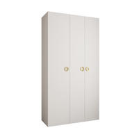 DREHTÜRENSCHRANK 245,5/130/50 3-türig - Goldfarben/Weiß, Holz/Metall (130/245.5/50cm) - Abiks Möbel