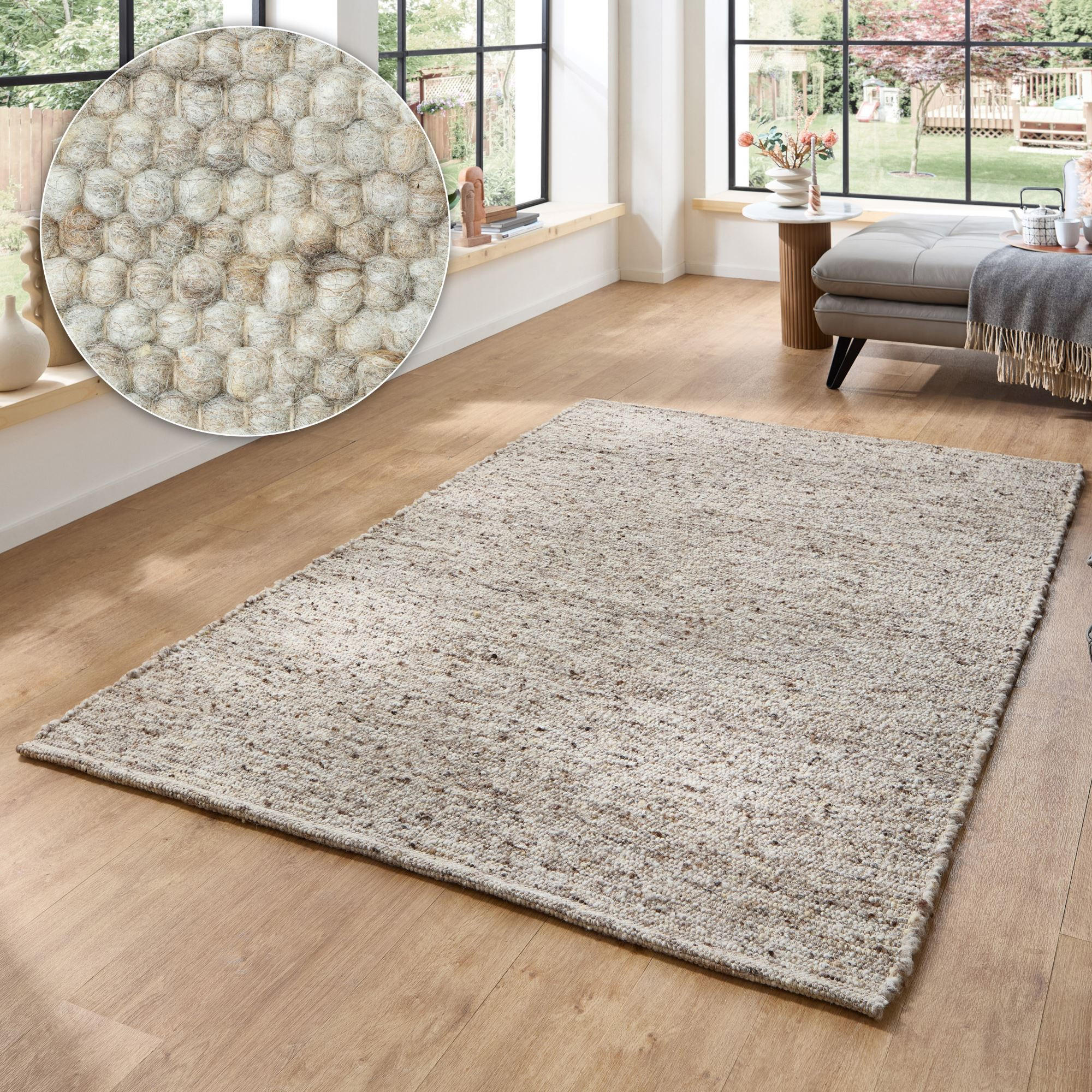 HANDWEBTEPPICH Anden 200x250 cm - Sandfarben, Textil (200/250cm) - Rug and Roll