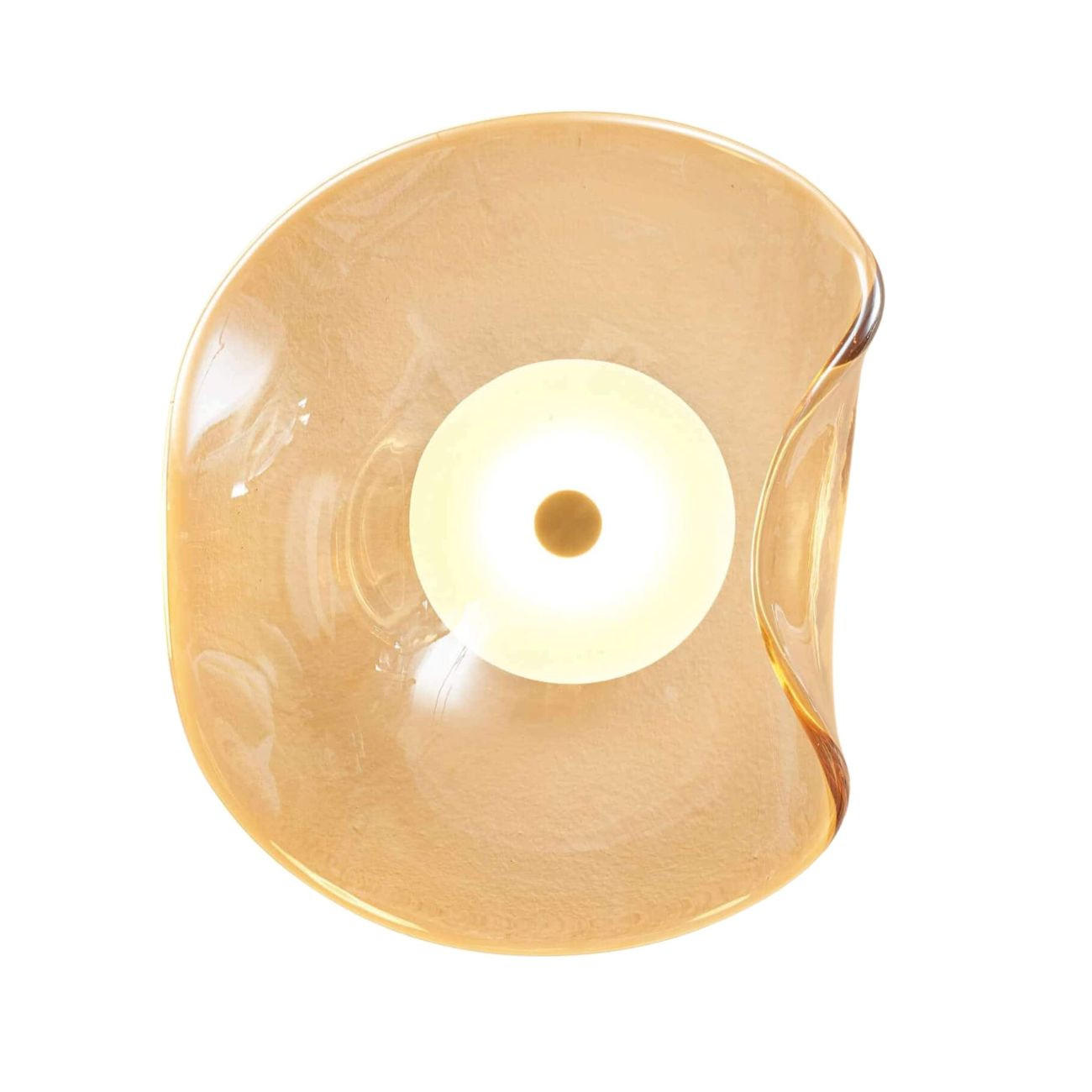 BERNSTEINFARBENE Wandleuchte mit Glasdiffusor und integriertem LED - Lysa - Goldfarben, Glas (25/25/10.1cm) - KOSILUM