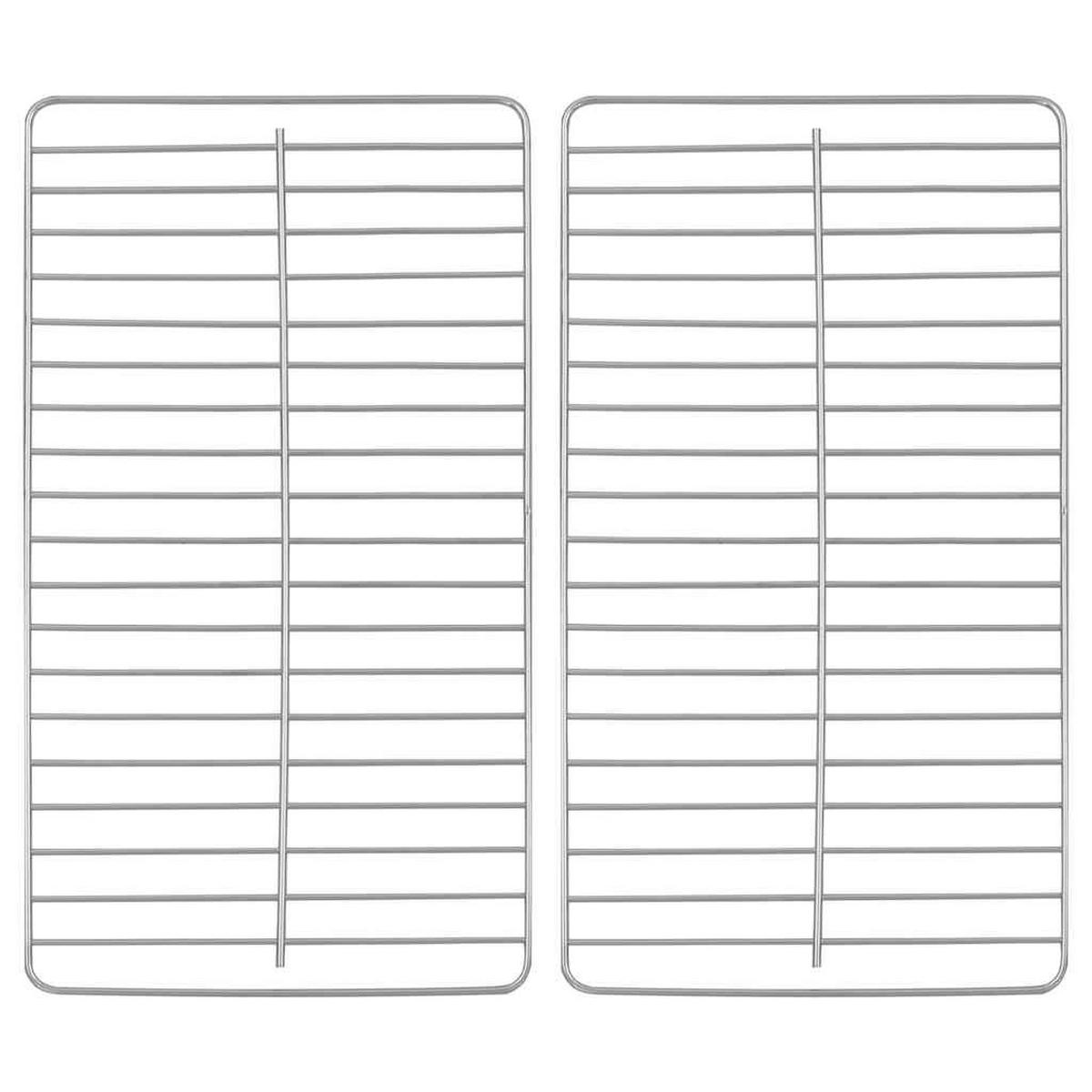 HOLZKOHLEGRILL Tragbarer Tischgrill Edelstahl Doppelrost - Silberfarben, Metall (30/36.8/42cm) - vidaXL