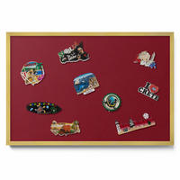 MAGNETTAFEL 60x40 cm Goldener Rahmen Burgunderrot - Bordeaux, Metall (60/50/0.4cm) - TULUP