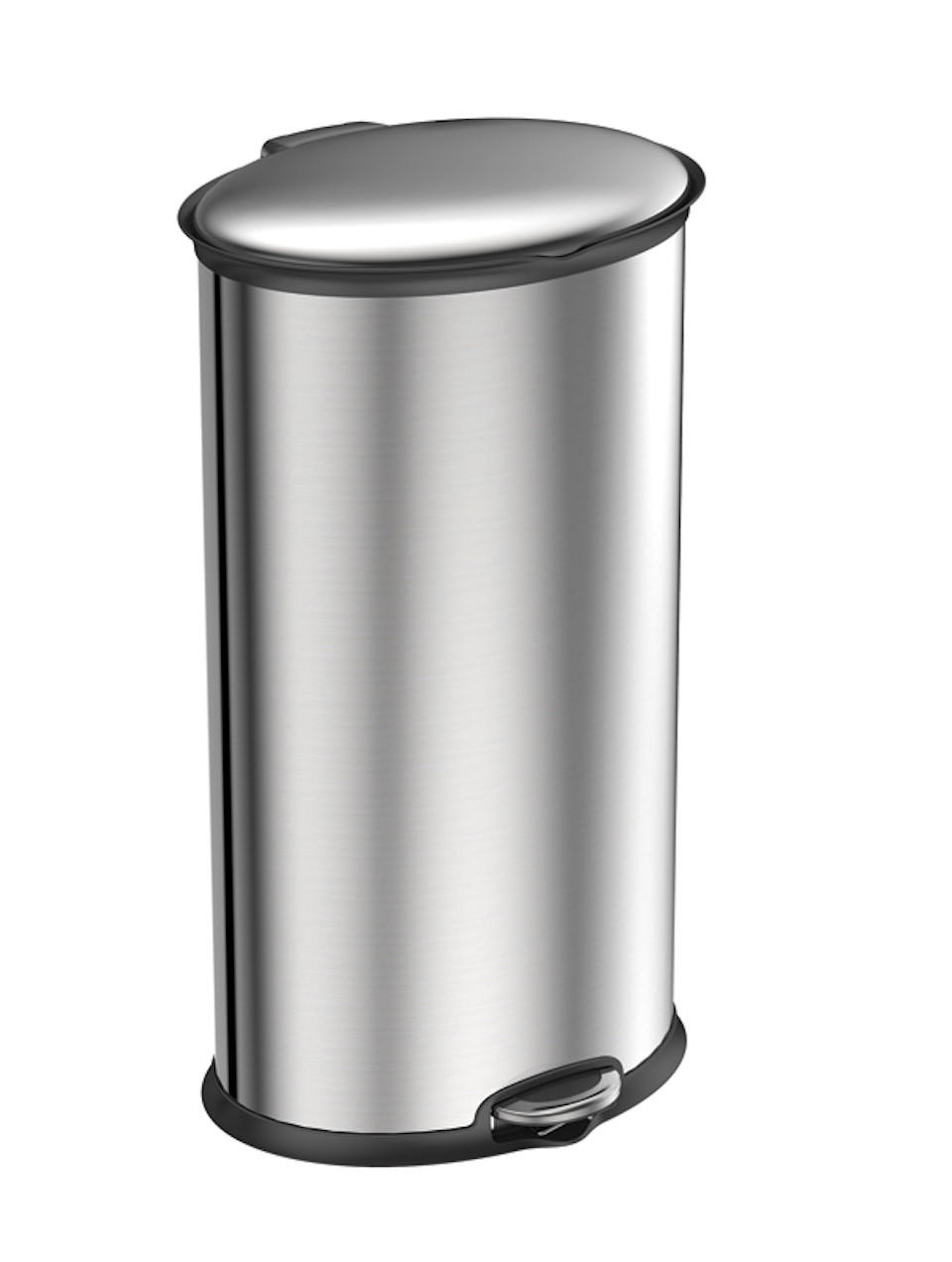 MÜLLEIMER Ellipsenförmiger Aus Gebürstetem Edelstahl 30 Liter Silber - Silberfarben, Metall (32.5/65.3/35.6cm) - PROREGAL