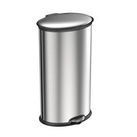 MÜLLEIMER Ellipsenförmiger Aus Gebürstetem Edelstahl 30 Liter Silber - Silberfarben, Metall (32.5/65.3/35.6cm) - PROREGAL