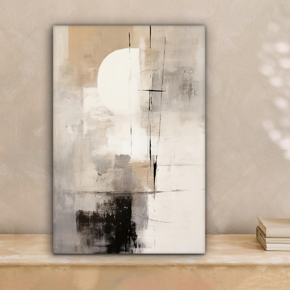 LEINWANDBILD Abstrakt - Kunst - Grau 20x30 cm - Hellgrau, Textil (20/30cm) - MuchoWow