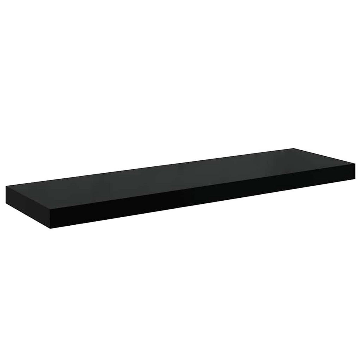SCHWEBEREGALE 2er set Hochglanz-Schwarz 80/23,5/3,8 Cm Mdf - Schwarz Hochglanz, Holzwerkstoff (23.5/3.8/80cm) - vidaXL