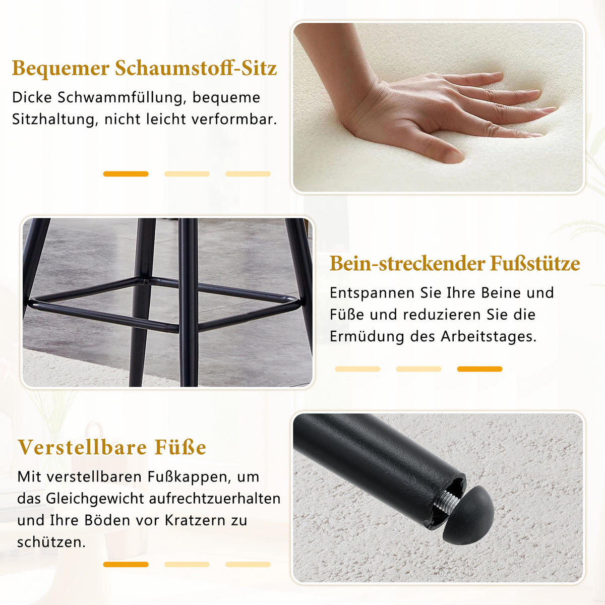 BARHOCKER 2er-Set Gelb mit Samtbezug und schwarzen Eisenbeinen - Gelb, Metall (56/98.5/50.5cm) - PANGIVO