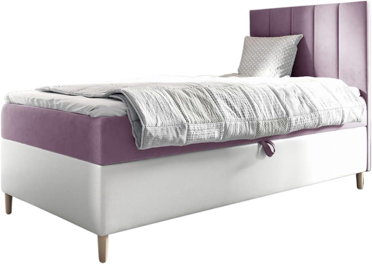 KINDERBETT MAYA 1 - Lila/Weiß, Holzwerkstoff (102/208cm) - Meblini