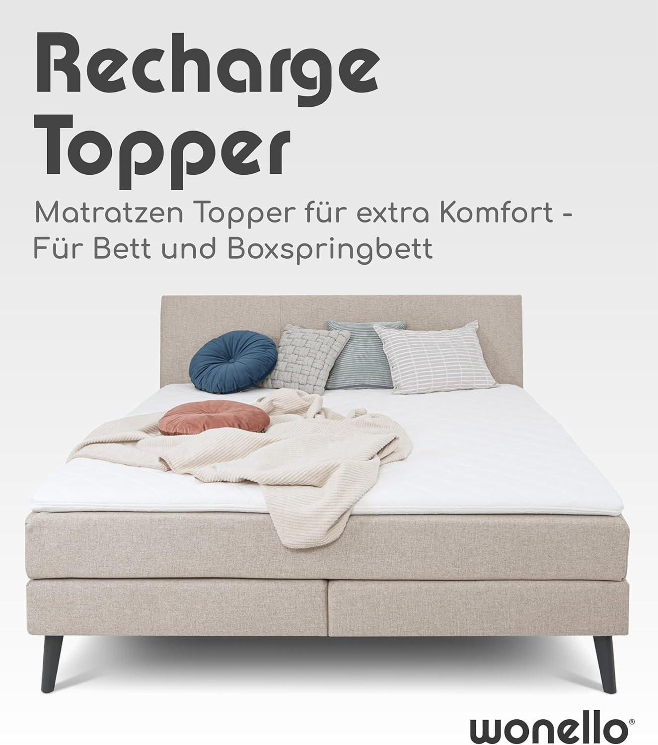 TOPPER GEL 90/200 cm Recharge - Weiß, Textil (90/200cm) - wonello