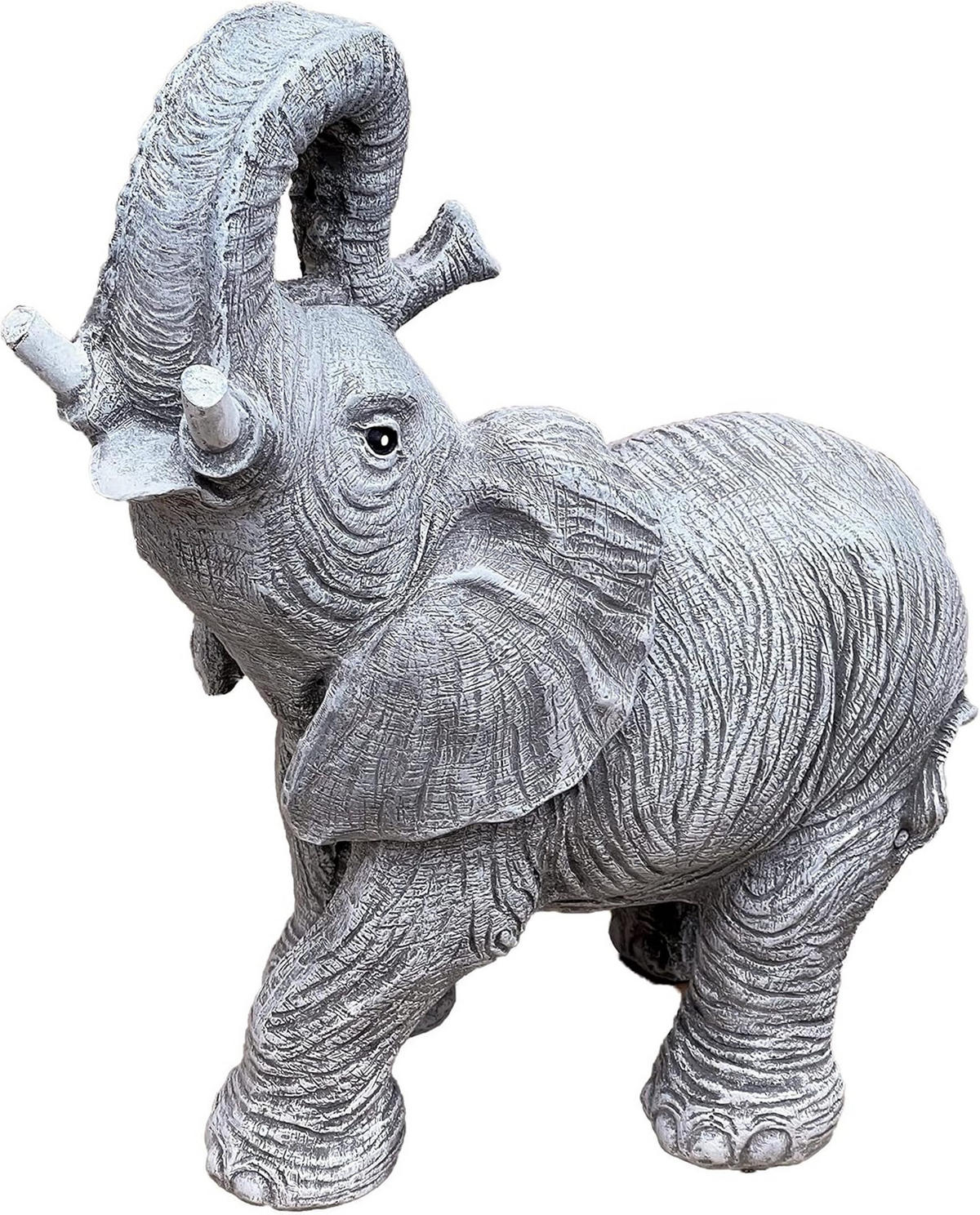 STEINFIGUR Elefant frostfest wetterfest Steinguss massiv - Grau, Stein (15/30/27cm) - stoneandstyle