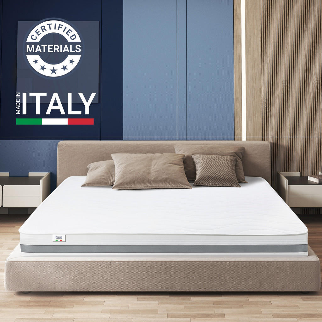 Thumbnail - The White Stone Matratze, Weiß, Textil, Füllung: Komfortschaum, 115x220 cm, Made in Italy, antibakteriell, Schlafzimmer,...