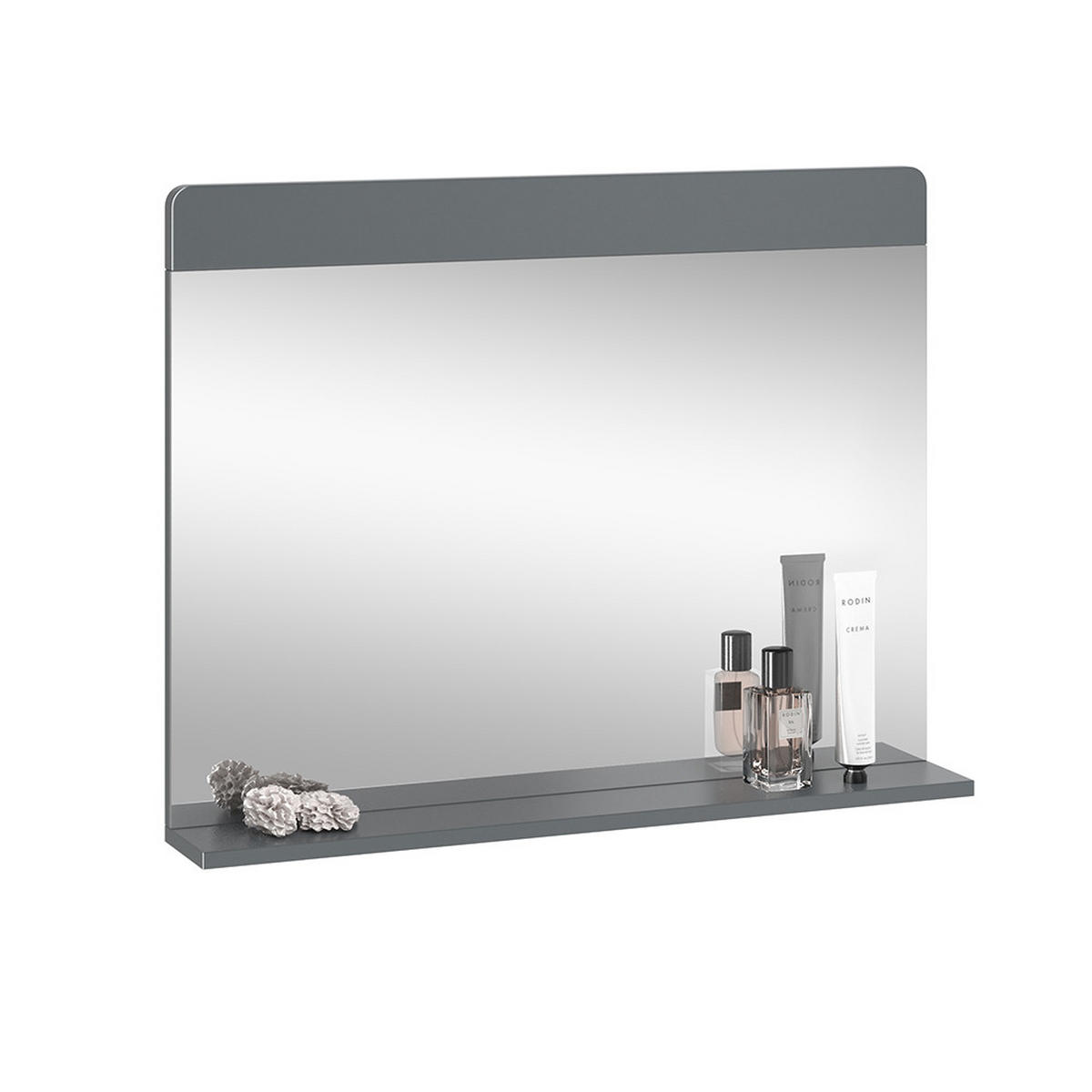 BADEZIMMERSPIEGEL Izan Grau 80.1 x 62 cm - Grau, Glas (80.1/62/12cm) - Vicco