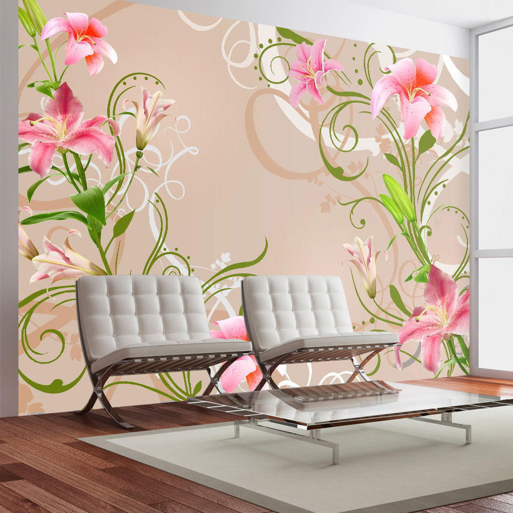 VLIESTAPETE Rosa 400/280 cm - Pink/Grün, Textil (400/1cm) - KUNSTLOFT