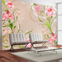 VLIESTAPETE Rosa 400/280 cm - Pink/Grün, Textil (400/1cm) - KUNSTLOFT