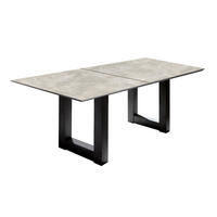 ESSTISCH ausziehbar Eila 9 160 x 90 x 75 Esszimmertisch Schwarzstahl/Keramik Hell - Hellgrau, Holz (160/90/75cm) - 58aufmkessel