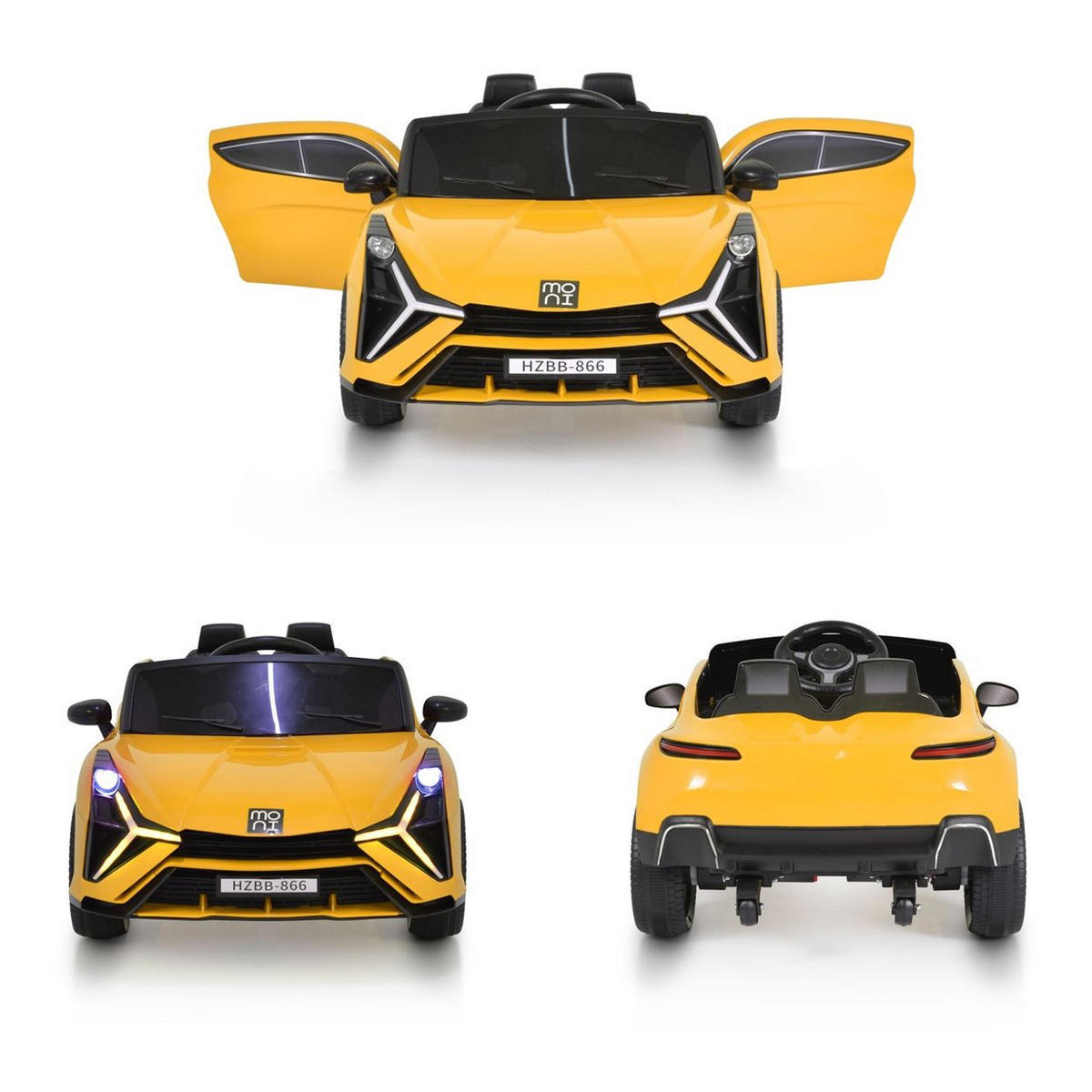 ELEKTROAUTO Dakota Musikfunktion gelb Fernbedienung Sicherheitsgurt MP3 - Gelb, Kunststoff (106/54/31cm) - Moni