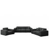 LOUNGEGARNITUR 3 2 1 Gartenmöbel, MALIBU Stoff Odyssey Schwarz - Schwarz, Holz - Kaiser Möbel