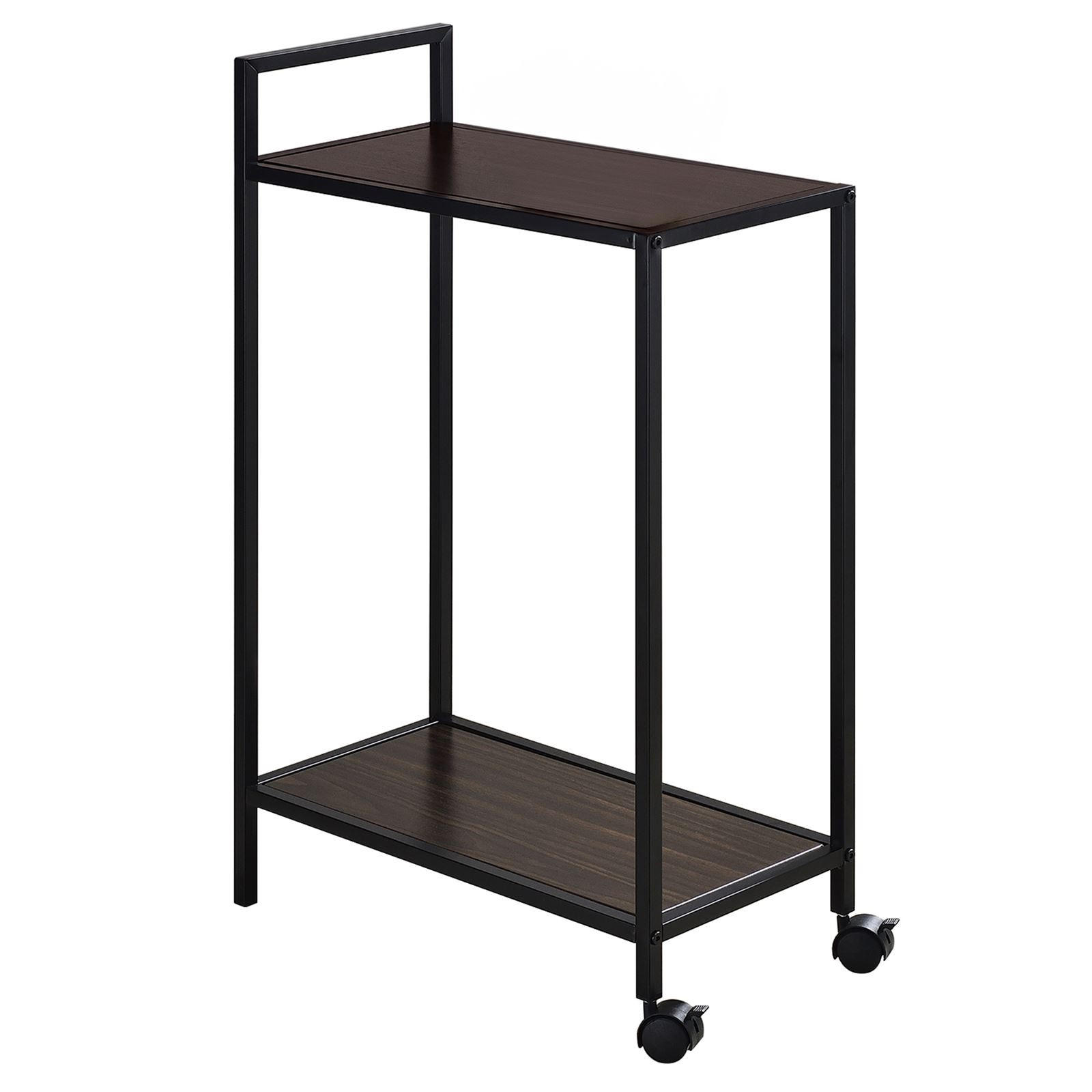 SERVIERWAGEN RIVO - Schwarz, Holzwerkstoff/Metall (52/81/26cm) - IDIMEX