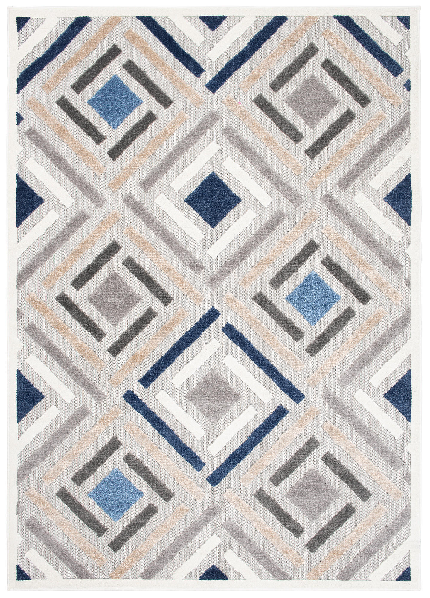 TEPPICH In-Outdoor Beige Abstract - Kurzflor Rechteckig Grau - 80 x 150 cm - Beige, Textil (80/150cm) - Mazovia