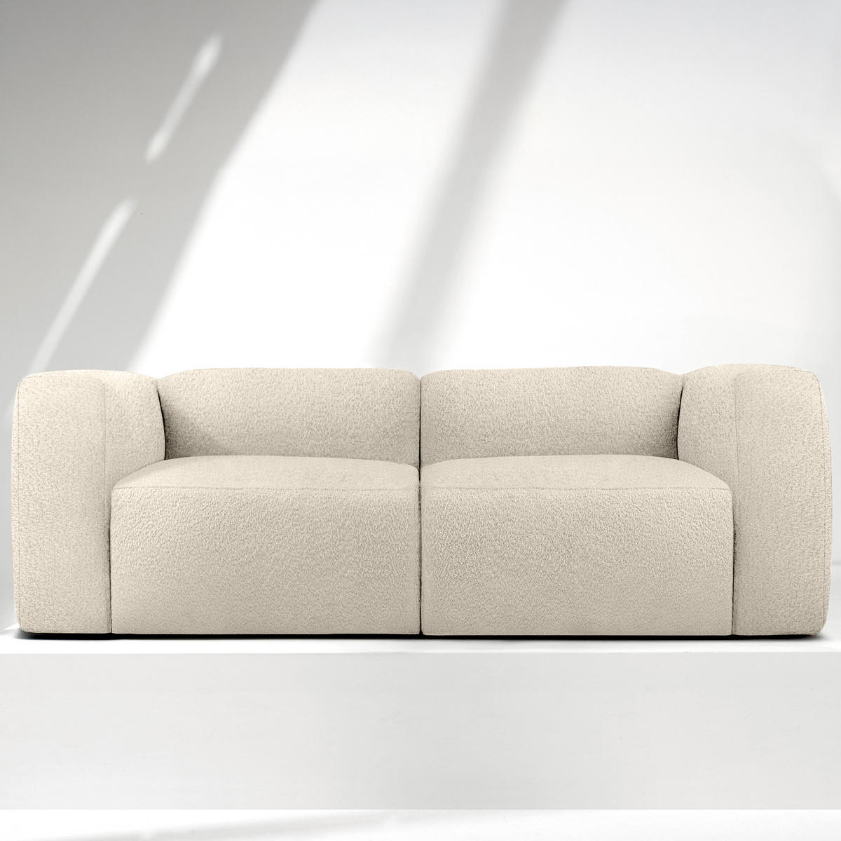 2-SITZER SOFA BUFFO, Hellbeige - Beige, Holz/Holzwerkstoff (210/73/96cm) - KONSIMO®