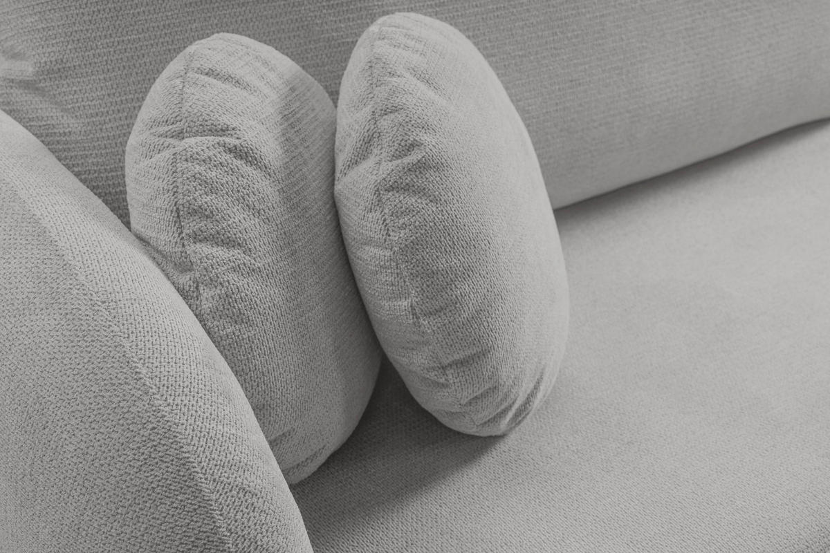 ECKSOFA AMICO R-S Hellgrau Geflochtener Stoff mit Schlaffunktion - Hellgrau, Holz (248/174cm) - MASSENO