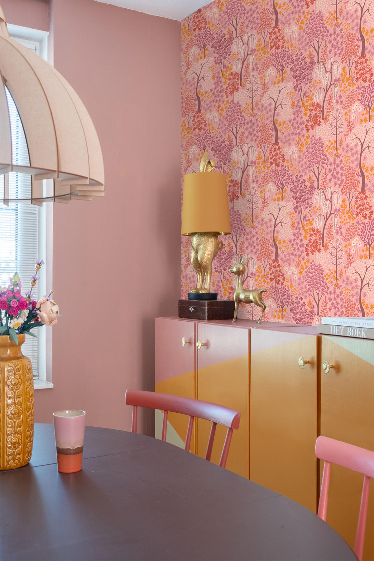 TAPETE Bäumen und Blumen 50 x 900 cm - Pink, Papier (50/900cm) - ESTAhome